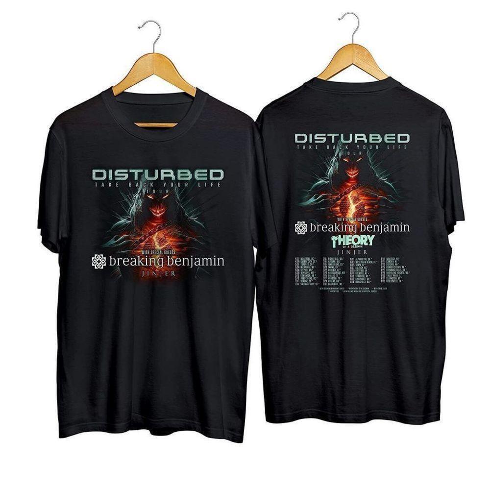 Disturbed Take Back Your Life Tour  2 Sided Rock Band T-Shirt